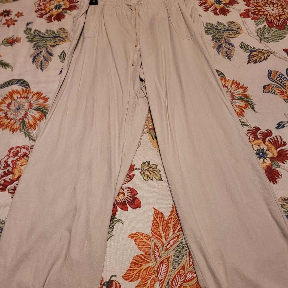 NWOT Cato Linen Pants, Beige Size XL